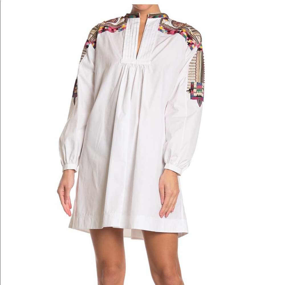 Valentino embroidered poplin dress